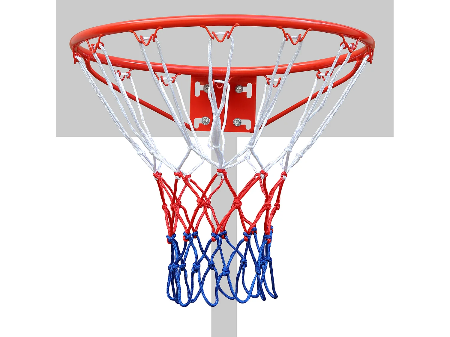 Panier de basket remplacement, montage mural ou porte, acier robuste, filet nylon, rouge (58x50x10 cm)