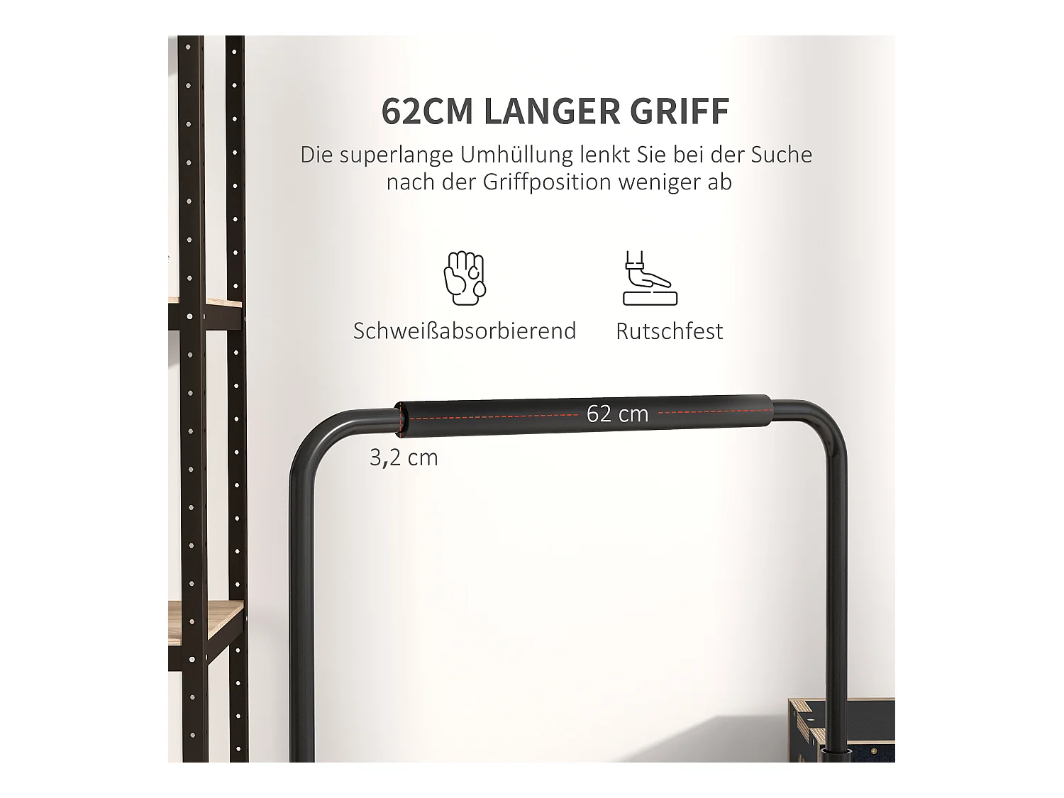 Barres de dips réglables en hauteur, antidérapantes, acier, noir, pour entraînement musculaire (70x50x100 cm)