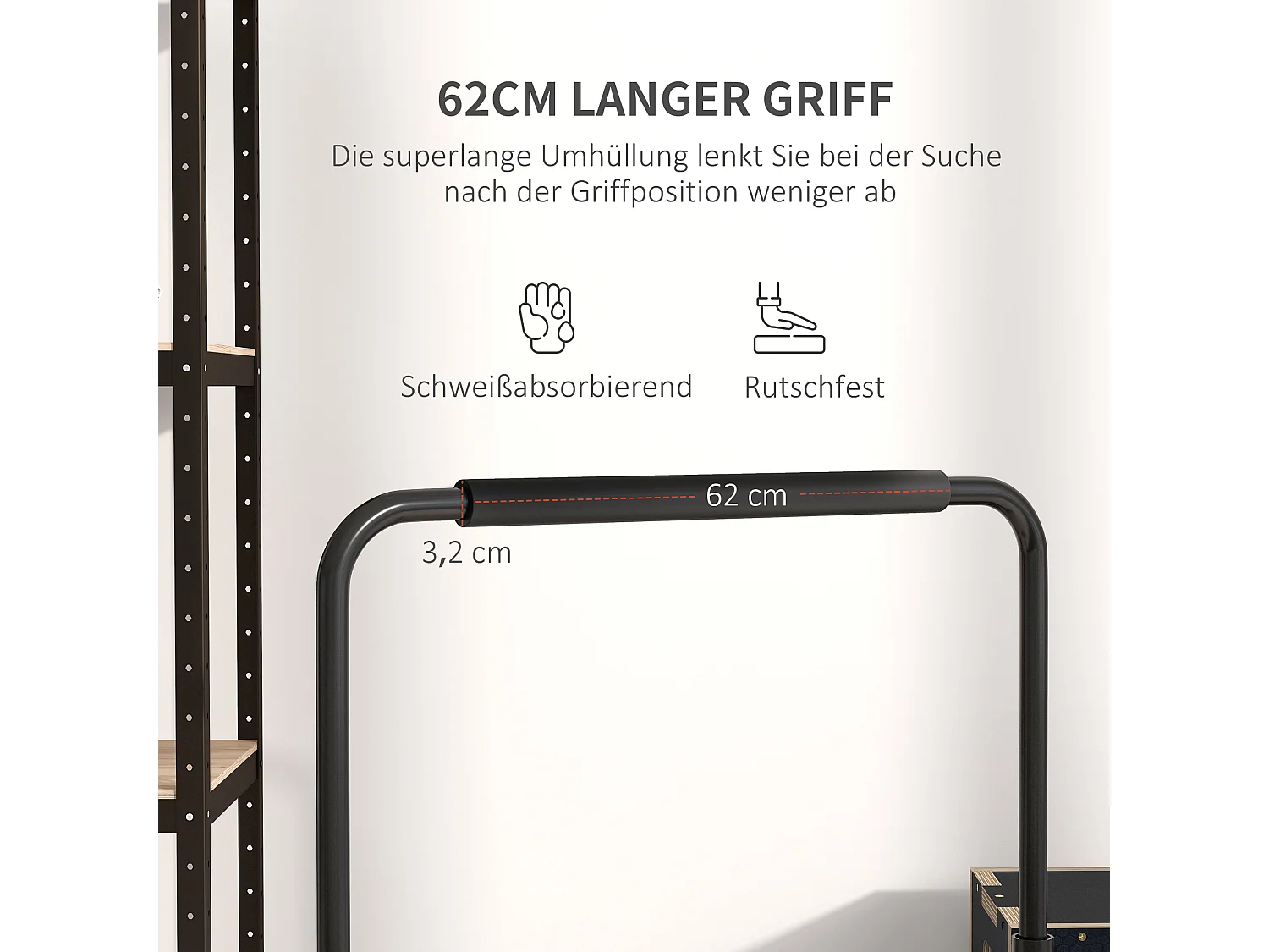 Barres de dips réglables en hauteur, antidérapantes, acier, noir, pour entraînement musculaire (70x50x100 cm)