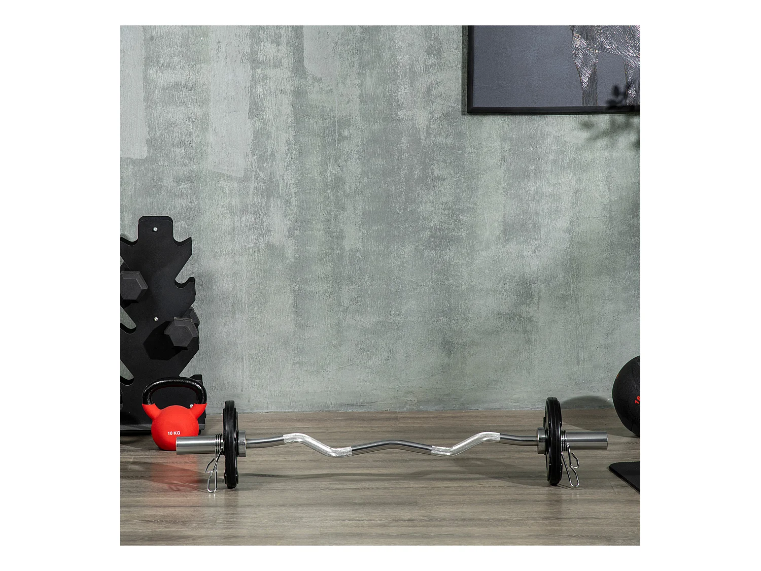 Disques de Haltérophilie 2 x 10 KG, Tri-Grip, Gomme, Acier, Noir (32x32x4 cm)