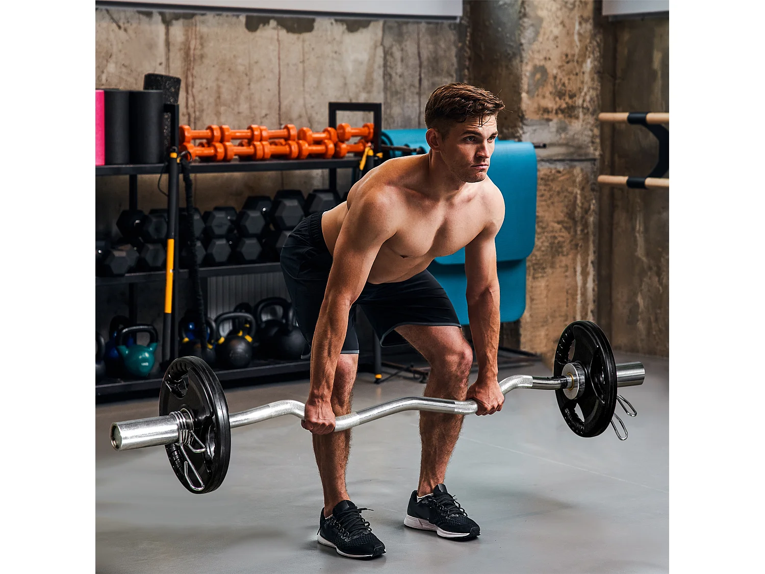 Disques de Haltérophilie 2 x 10 KG, Tri-Grip, Gomme, Acier, Noir (32x32x4 cm)