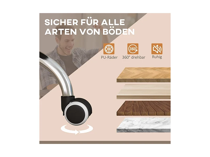 Fauteuil de bureau massant avec chauffage, fonction inclinable, réglable en hauteur, similicuir, marron (64x70x118 cm)