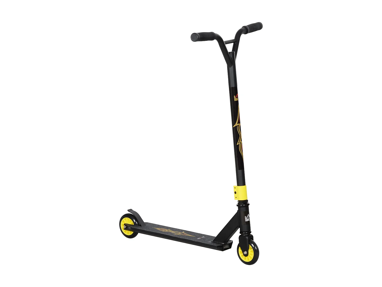 Freestyle step, ergonomisch design, aluminium, goud met 100 mm leren wielen en ABEC 9 lagers (68x47,2x86 cm)