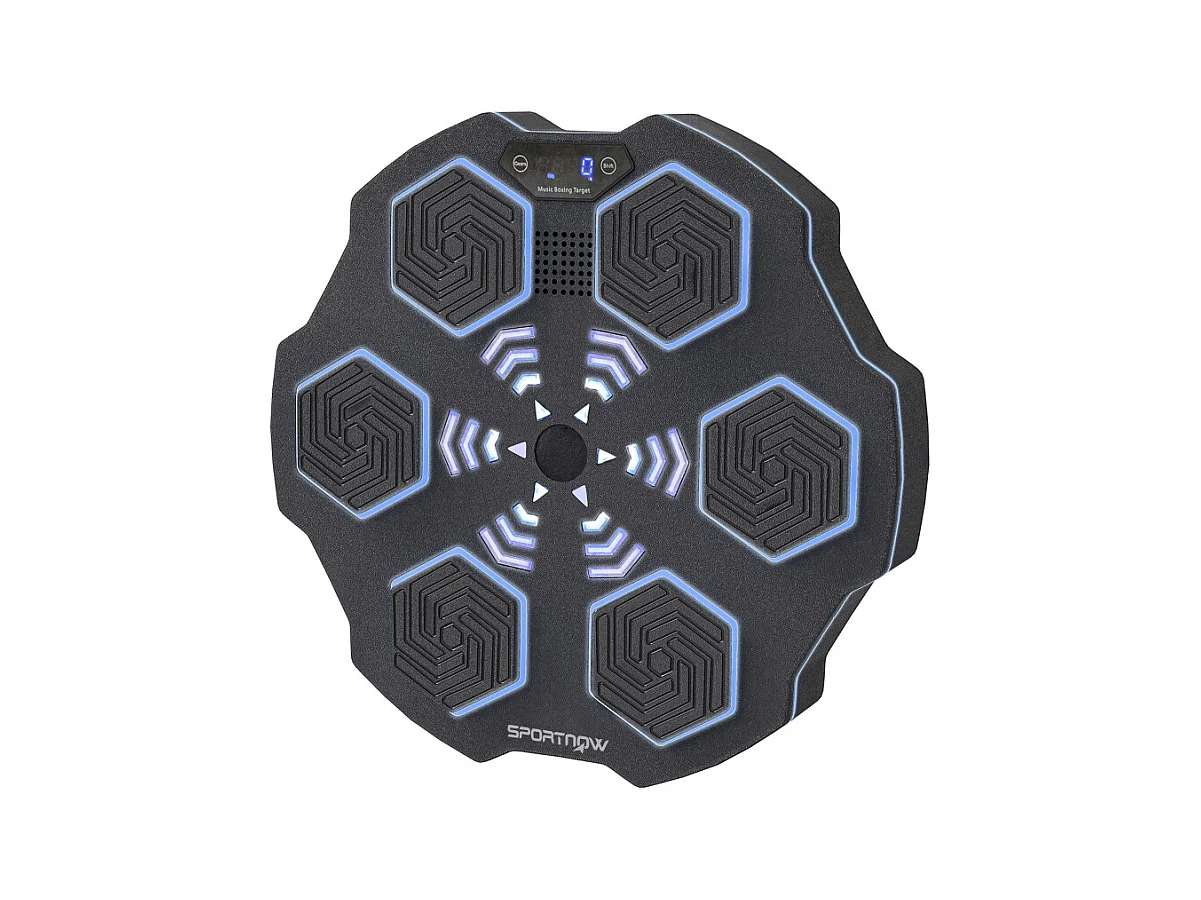 Machine de boxe musicale électronique, Bluetooth, 9 vitesses et 3 modes, plastique, noir (44x44x8 cm)