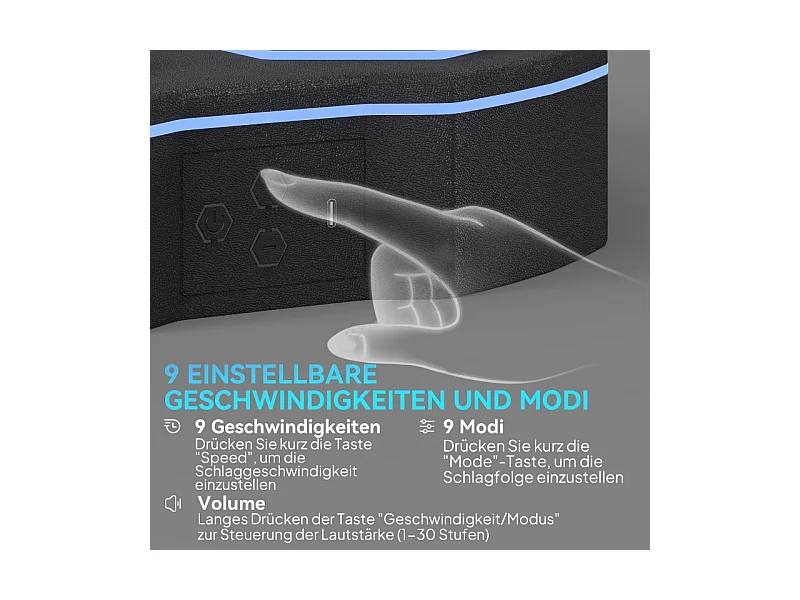 Machine de boxe musicale électronique, Bluetooth, 9 vitesses et 3 modes, plastique, noir (44x44x8 cm)