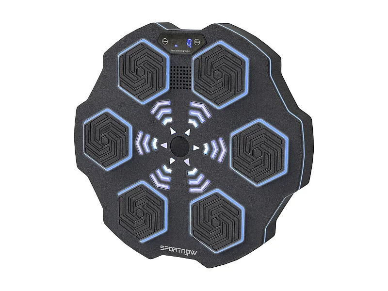 Machine de boxe musicale électronique, Bluetooth, 9 vitesses et 3 modes, plastique, noir (44x44x8 cm)