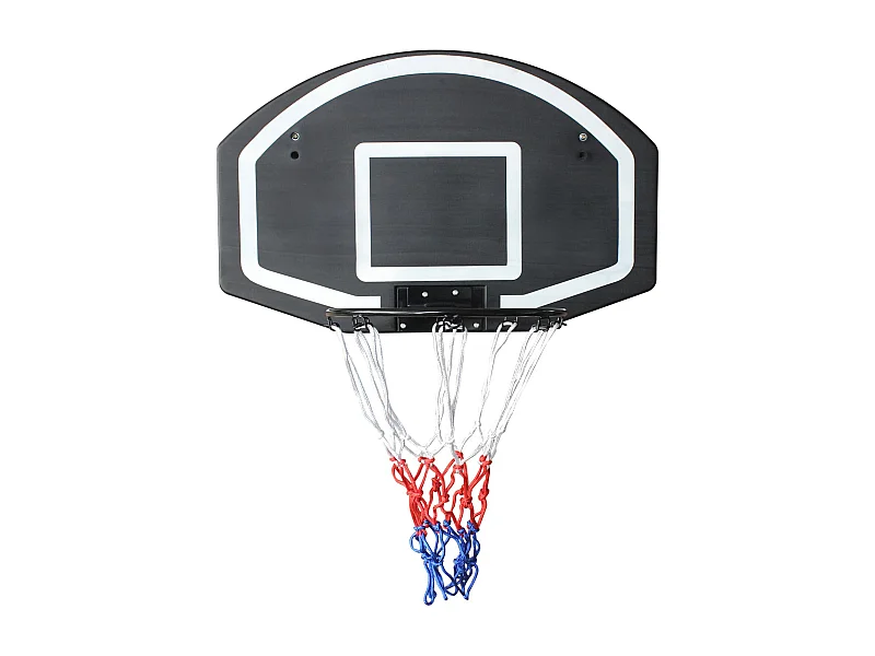 Panier de basket mural pour intérieur/extérieur, backboard en PE incassable, noir (72.4x45.72x20 cm)