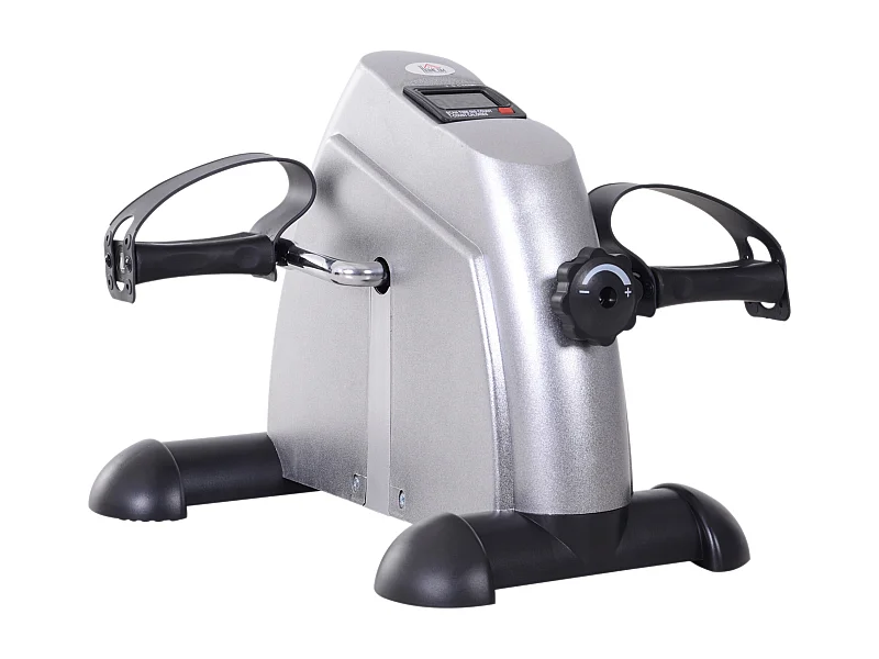 Mini hometrainer, compact design met LCD-scherm, polypropyleen, zilver (35x40x31cm)