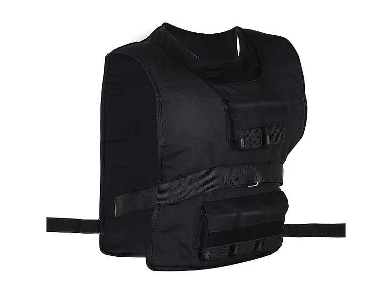 Gilet de poids ajustable 20 kg, Oxford, Noir, pour entraînement (36x52 cm)
