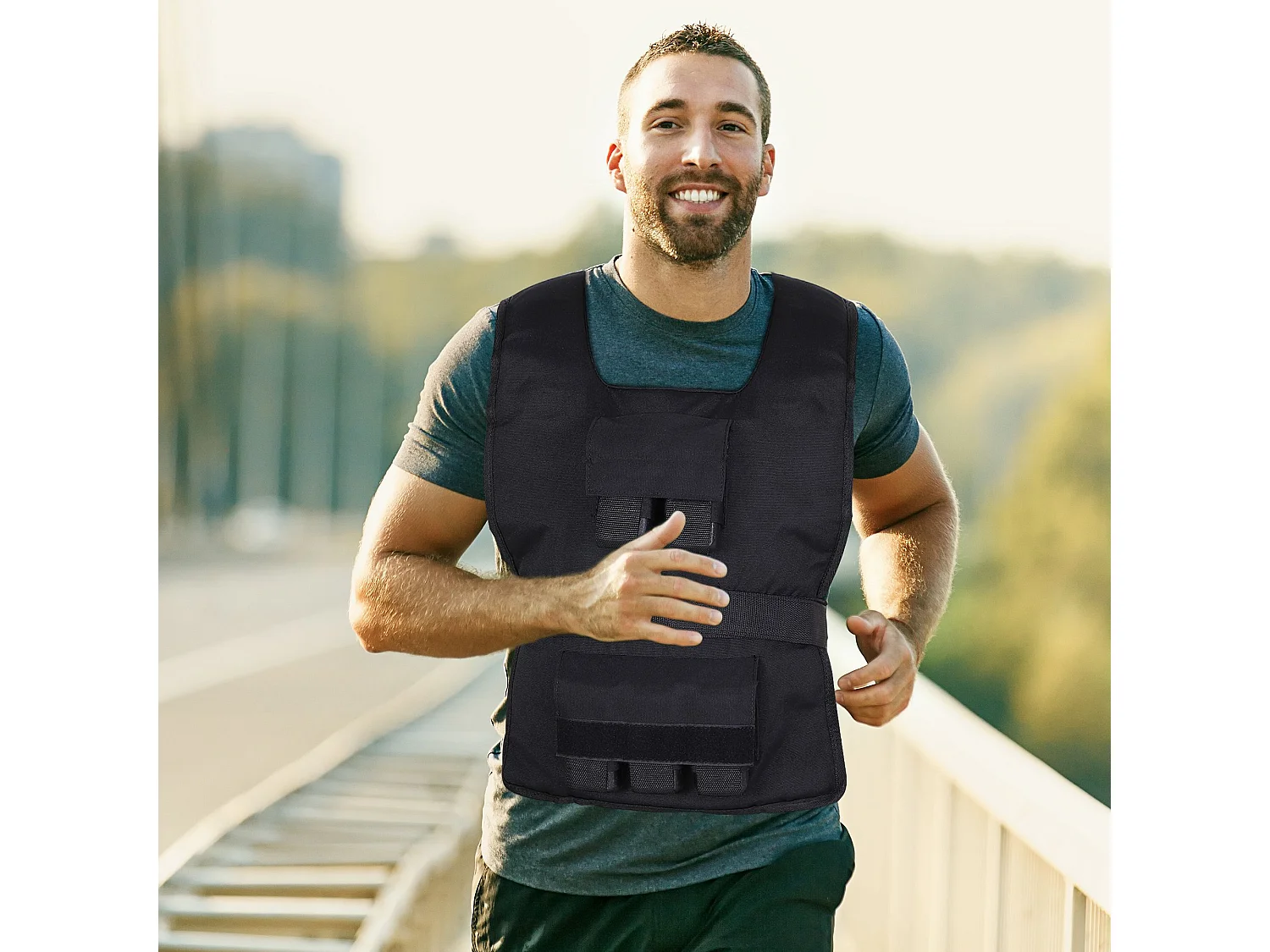 Verstelbaar gewichtsvest 20 kg, Oxford, zwart, voor training (36x52 cm)