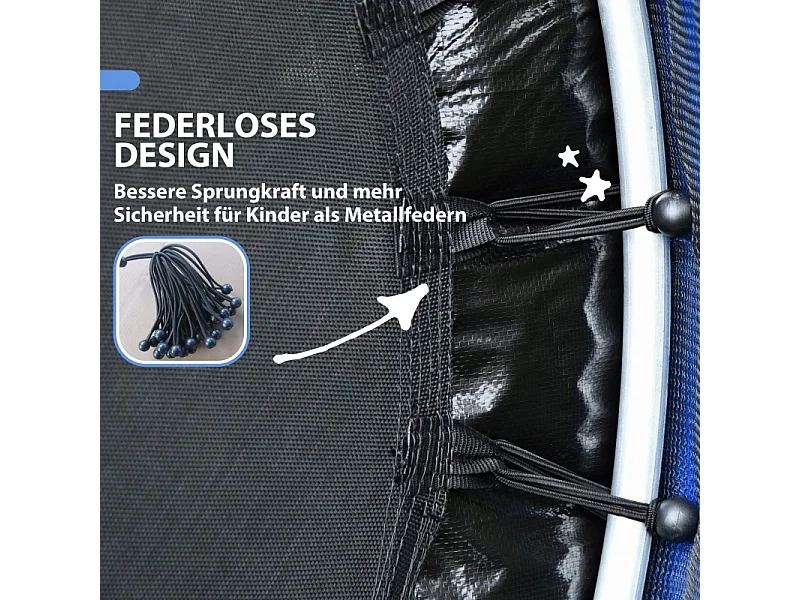 Trampoline pour enfants avec filet de sécurité, à ressorts en caoutchouc, acier, multicolore (140x140x190 cm)