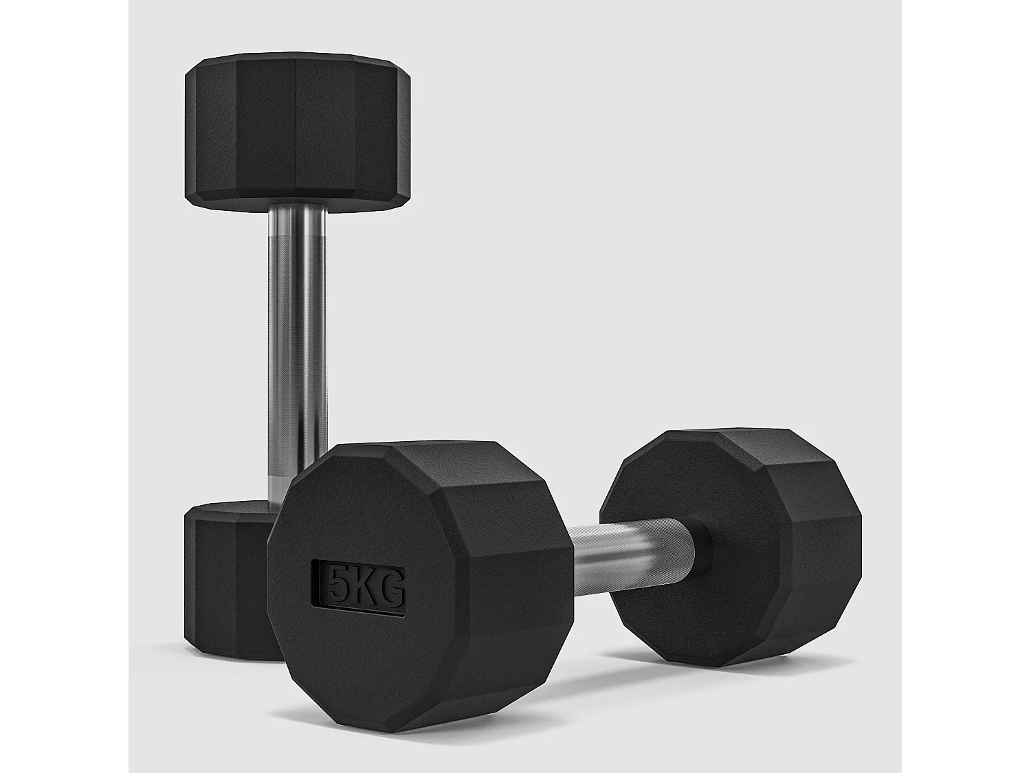 Set de haltères 10kg, métal antidérapant, caoutchouc, noir (25x9.5x9.5cm)