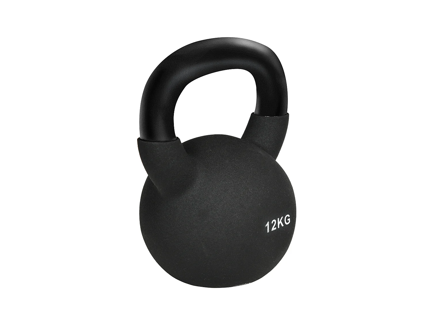 Kettlebell in ghisa da 12 kg con rivestimento in neoprene, nero (20x13x23 cm)