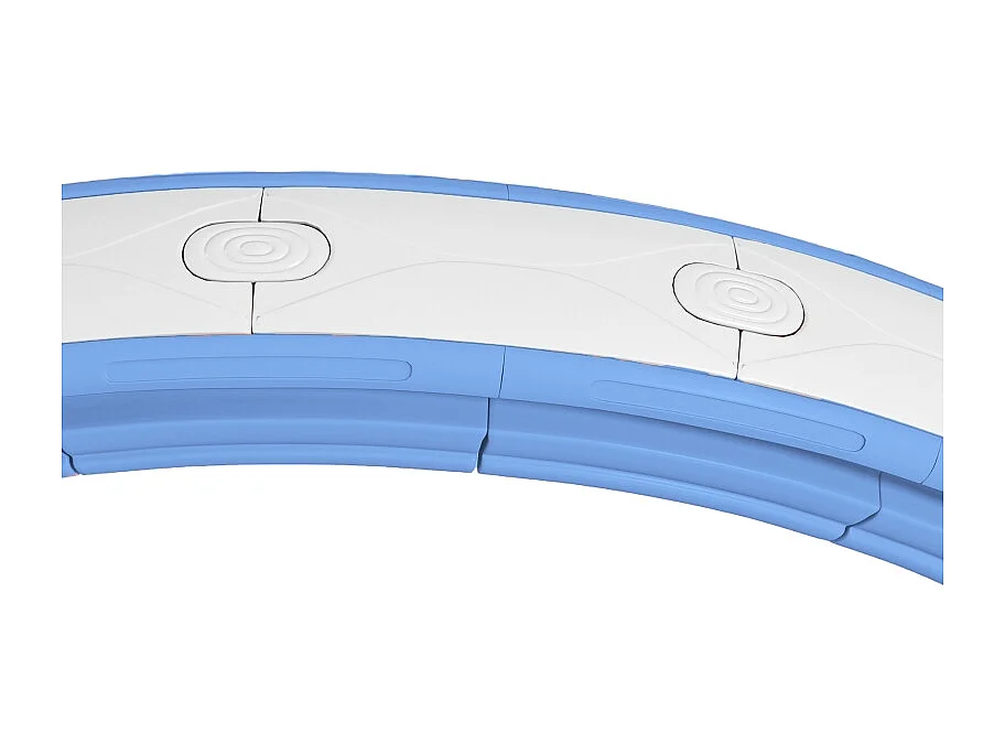 Hula-hoop intelligent réglable avec poids et compteur, plastique, bleu clair, 16 segments (76x113cm)