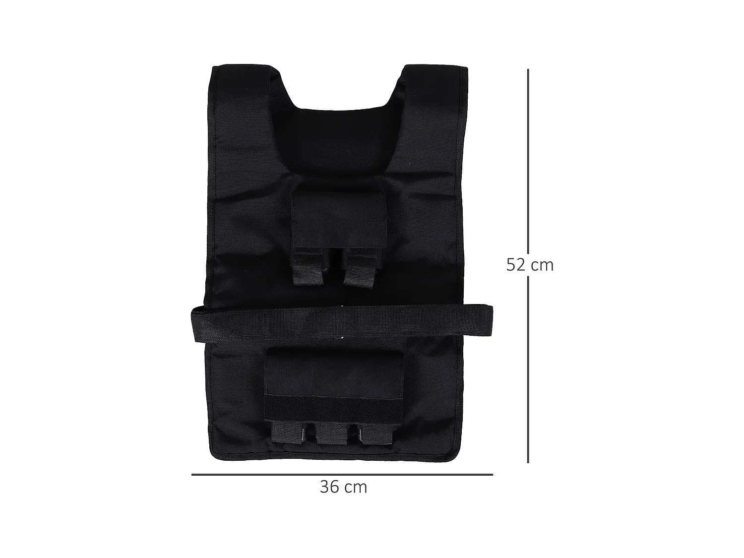 Gilet de musculation ajustable 30 kg, tissu Oxford et fer, noir (36x52x5 cm)