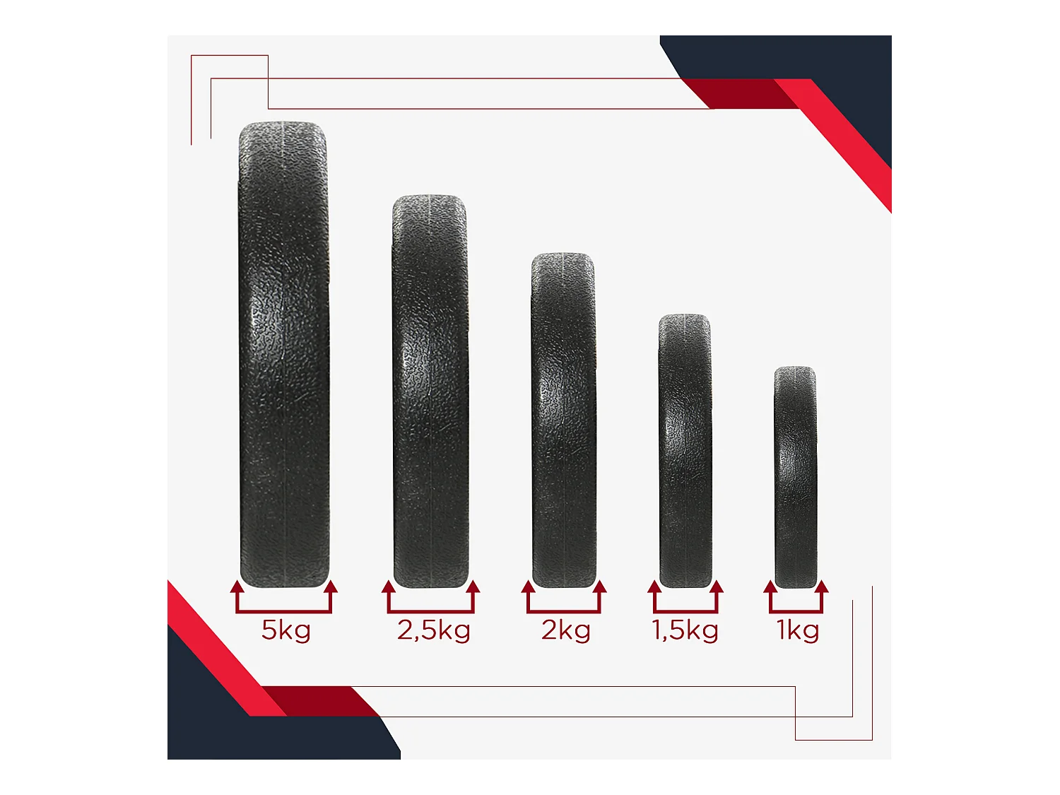 Set d’haltères 30kg, acier et PU, noir, complet pour musculation (43x18x7.5cm)