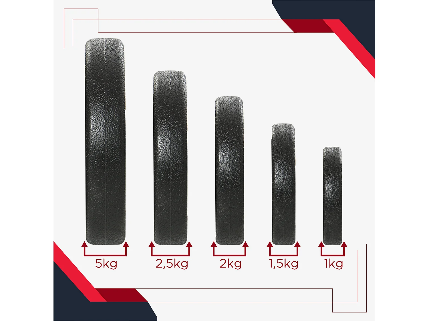 Set di manubri da 30 kg, in acciaio e PU, neri, completi per bodybuilding (43x18x7,5 cm)