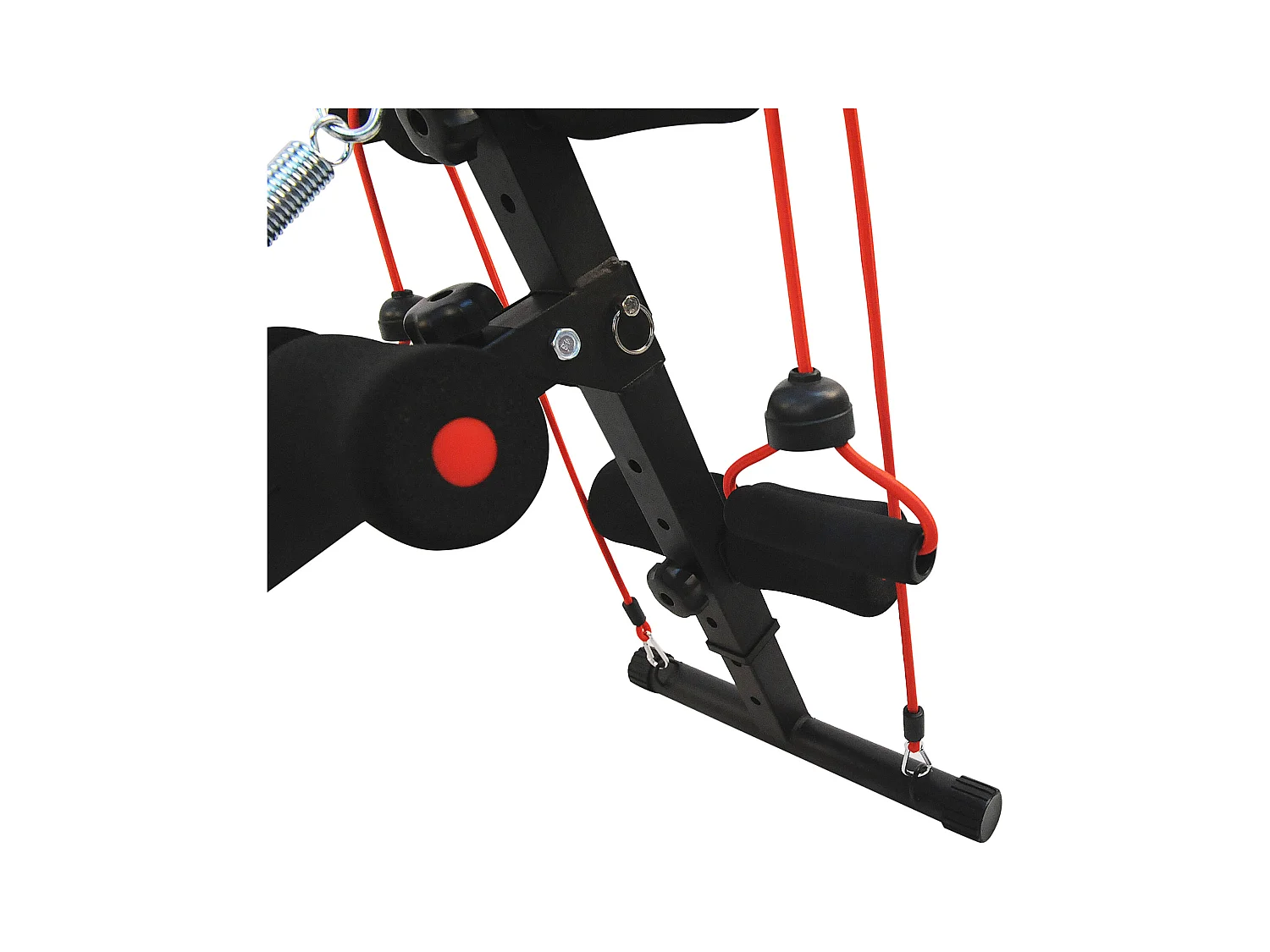 Banc d'entraînement abdominal réglable avec bandes de résistance, acier, noir (137.5x55.5x50-68cm)