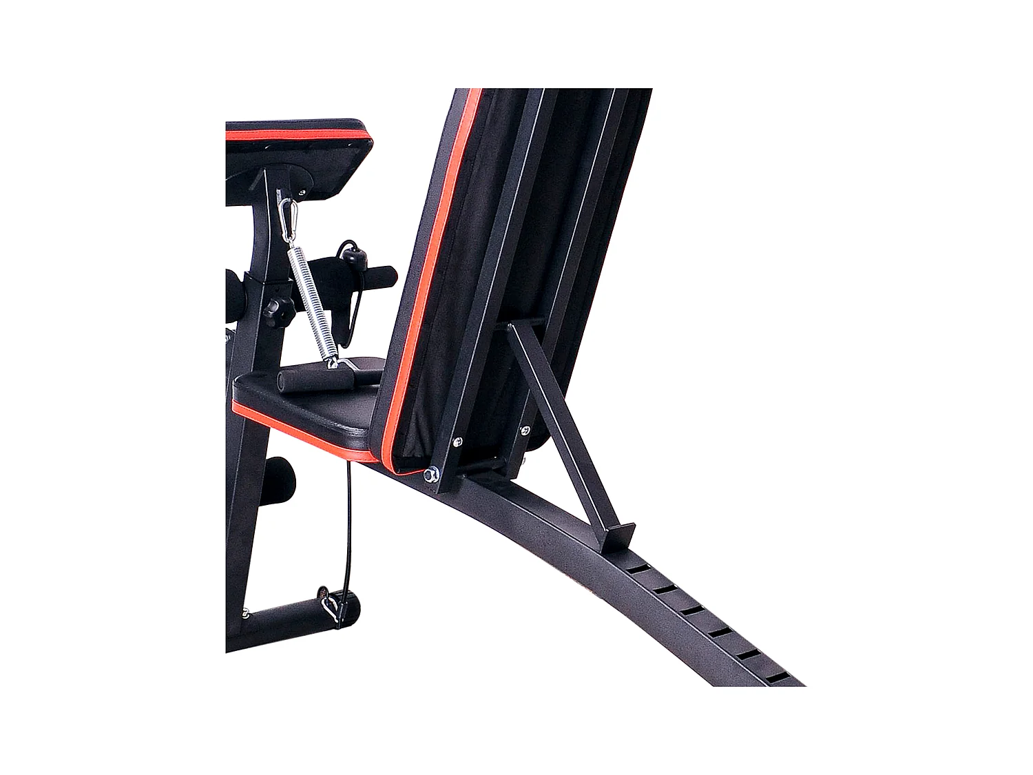 Banc de musculation multifonction avec booster à ressort, ABS, noir (54x160x106 cm)