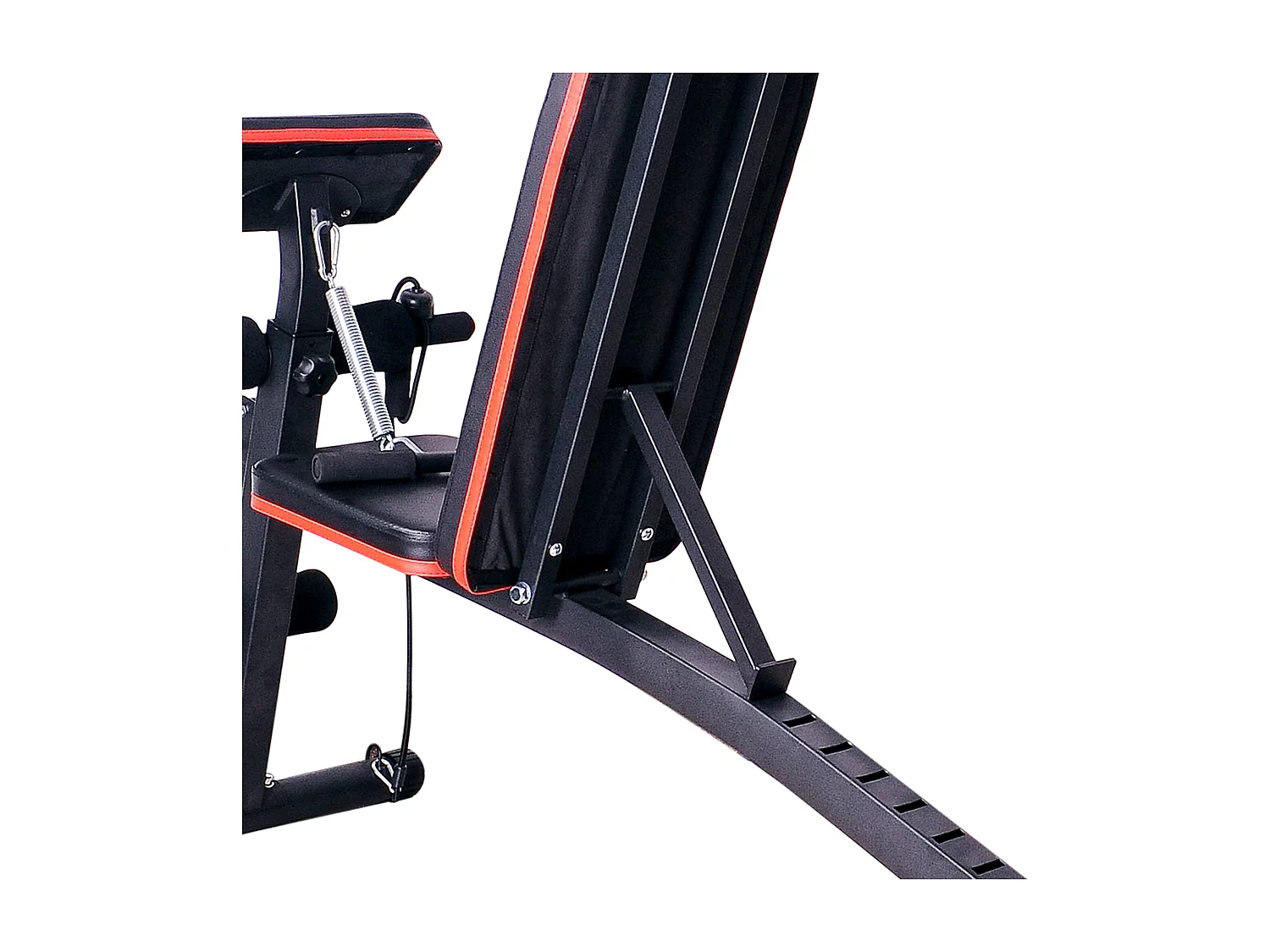 Banc de musculation multifonction avec booster à ressort, ABS, noir (54x160x106 cm)