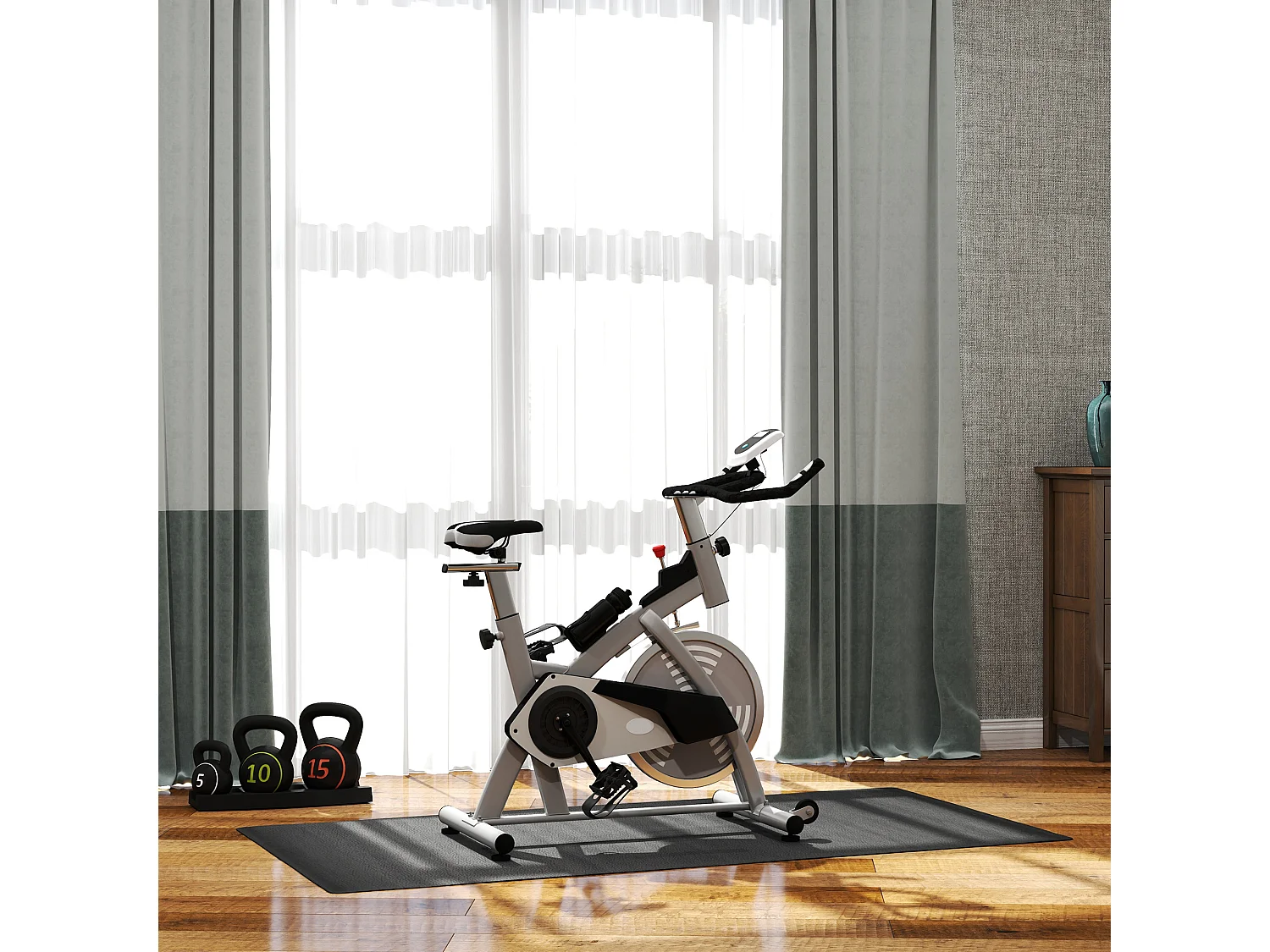 Tapis de protection antidérapant pour équipement de fitness, en plastique, noir, 4 mm d'épaisseur (200x100x1 cm)