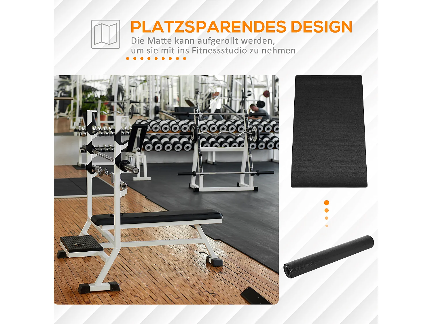 Tapis de protection antidérapant pour équipement de fitness, en plastique, noir, 4 mm d'épaisseur (200x100x1 cm)