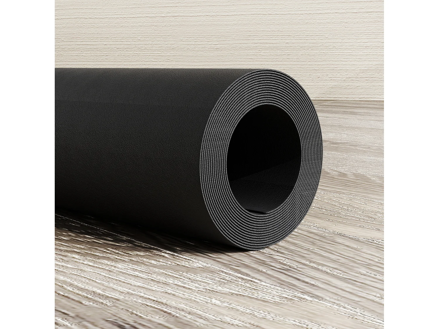 Tapis de protection antidérapant pour équipement de fitness, en plastique, noir, 4 mm d'épaisseur (200x100x1 cm)