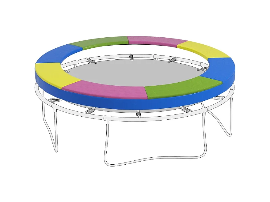 Housse de protection pour trampoline Ø244 cm, résistante aux UV et intempéries, plastique 500D, multicolore (244x244x30 cm)