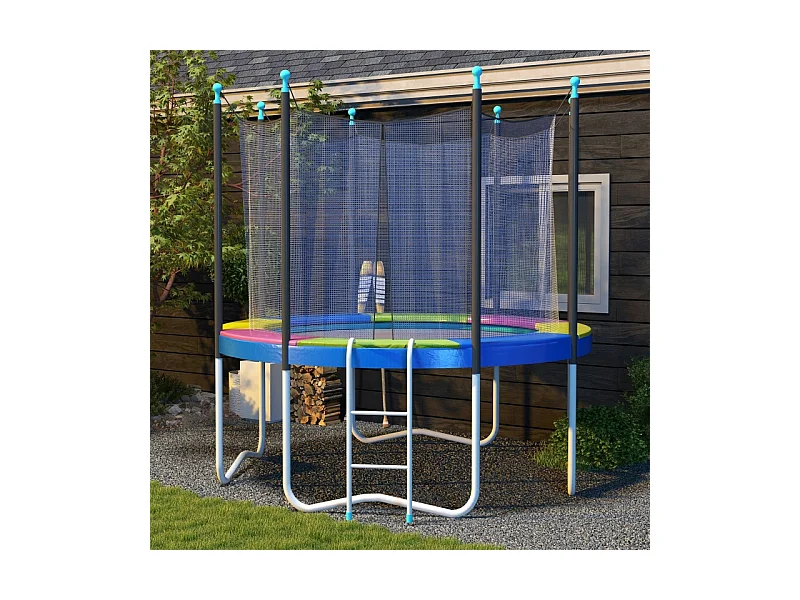 Housse de protection pour trampoline Ø244 cm, résistante aux UV et intempéries, plastique 500D, multicolore (244x244x30 cm)