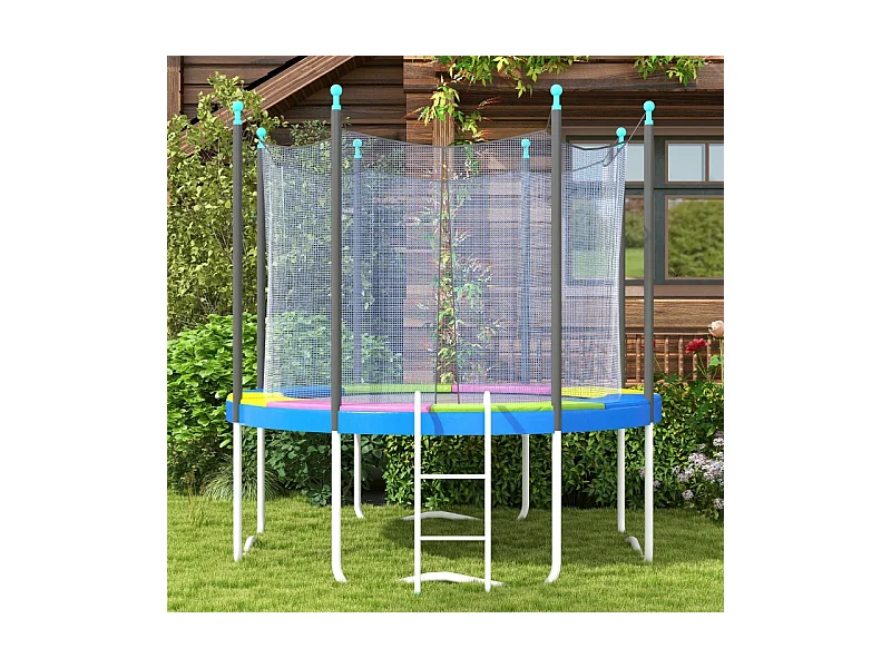 Housse de protection pour trampoline Ø244 cm, résistante aux UV et intempéries, plastique 500D, multicolore (244x244x30 cm)