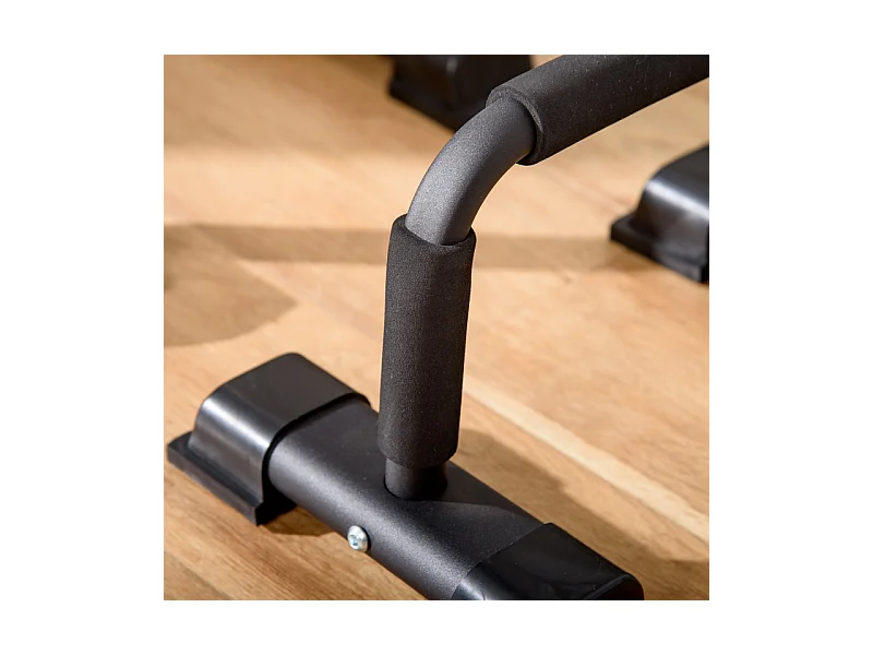 Poignées de pompe en acier antidérapantes pour un entraînement efficace, noir (36x25x20 cm)