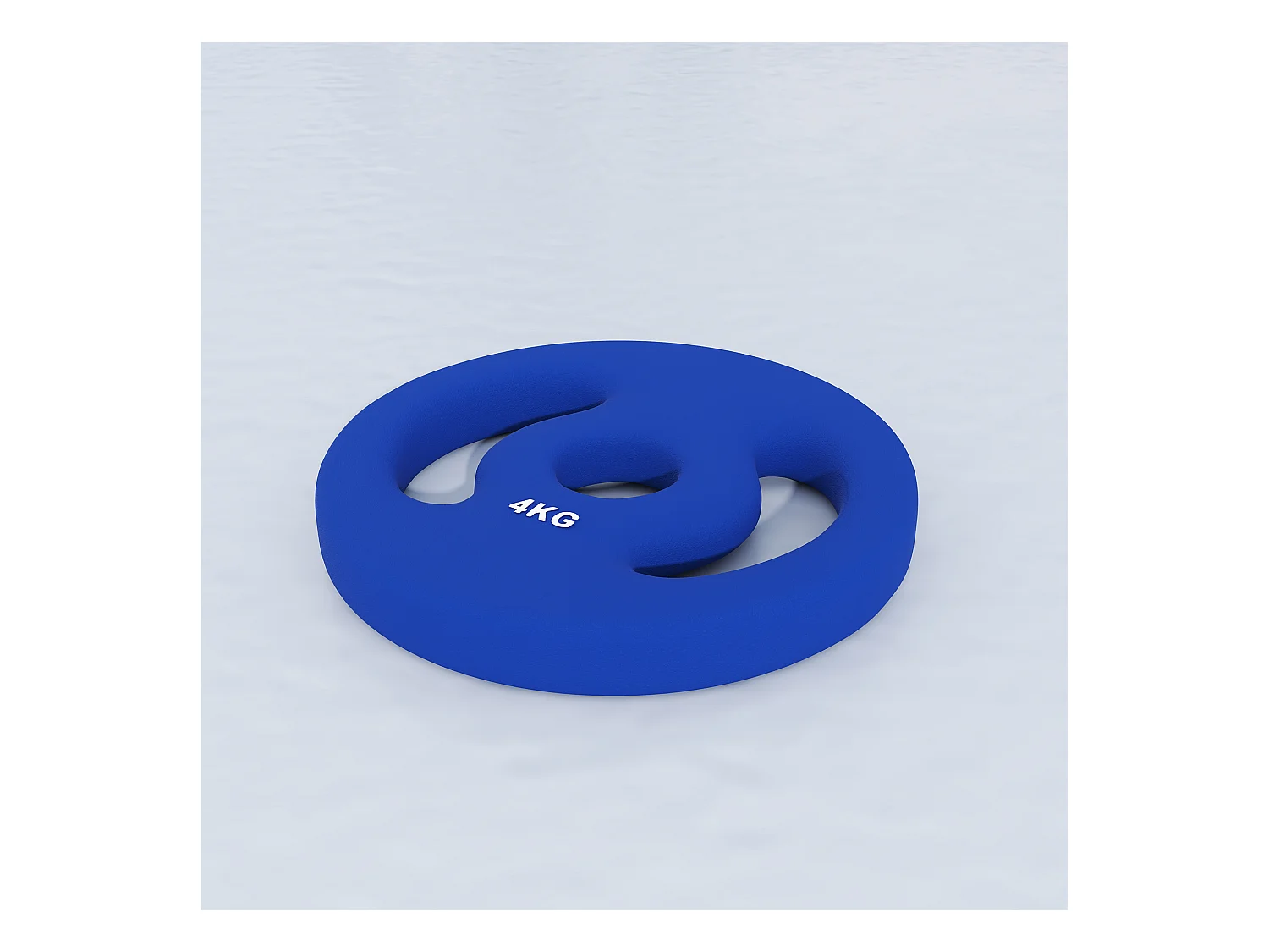 Set de 2 Hantelscheiben, 2 x 4 kg, pour barres de 2.5 cm, plastique, bleu (18x18x3 cm)