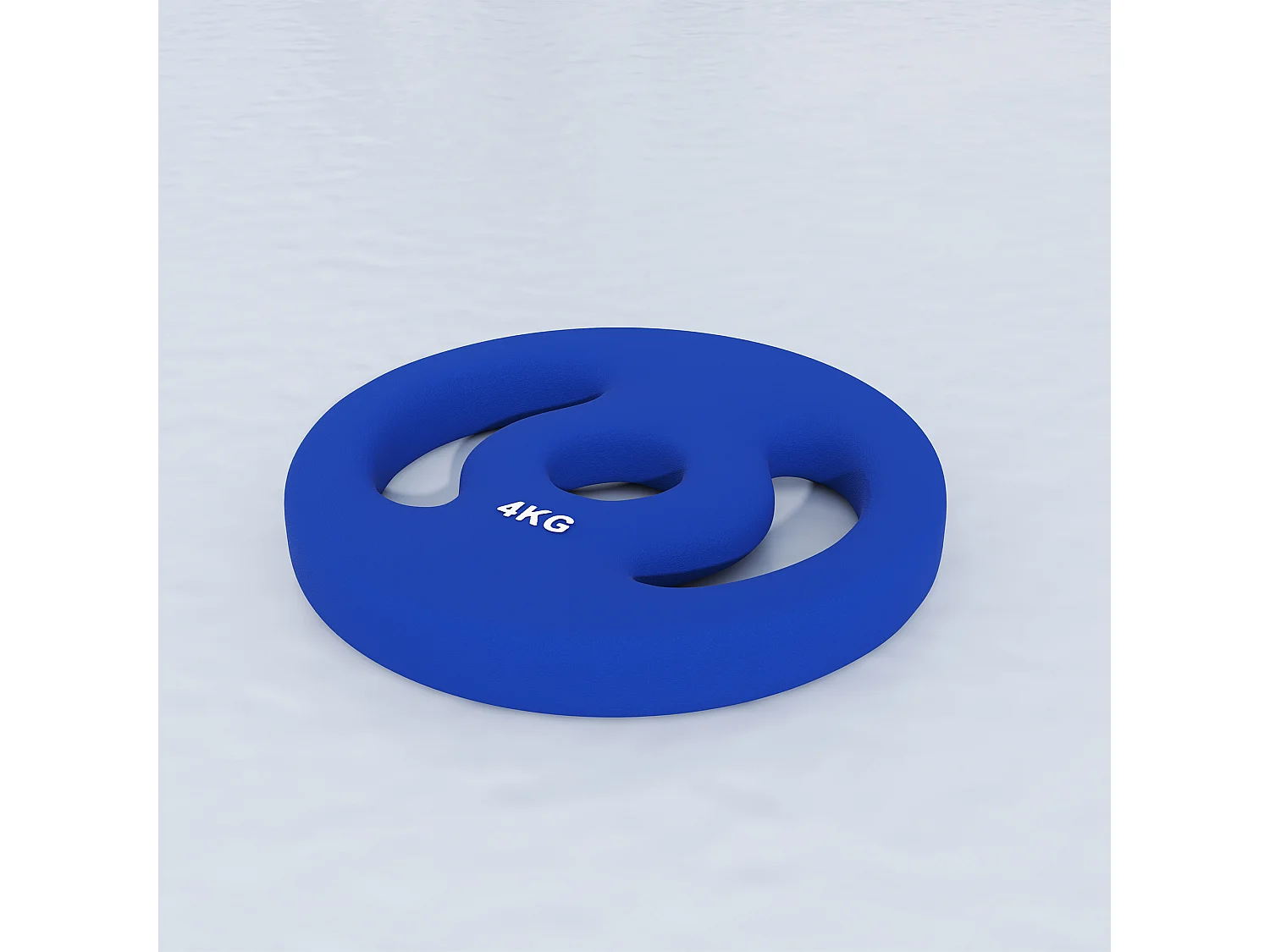 Set de 2 Hantelscheiben, 2 x 4 kg, pour barres de 2.5 cm, plastique, bleu (18x18x3 cm)