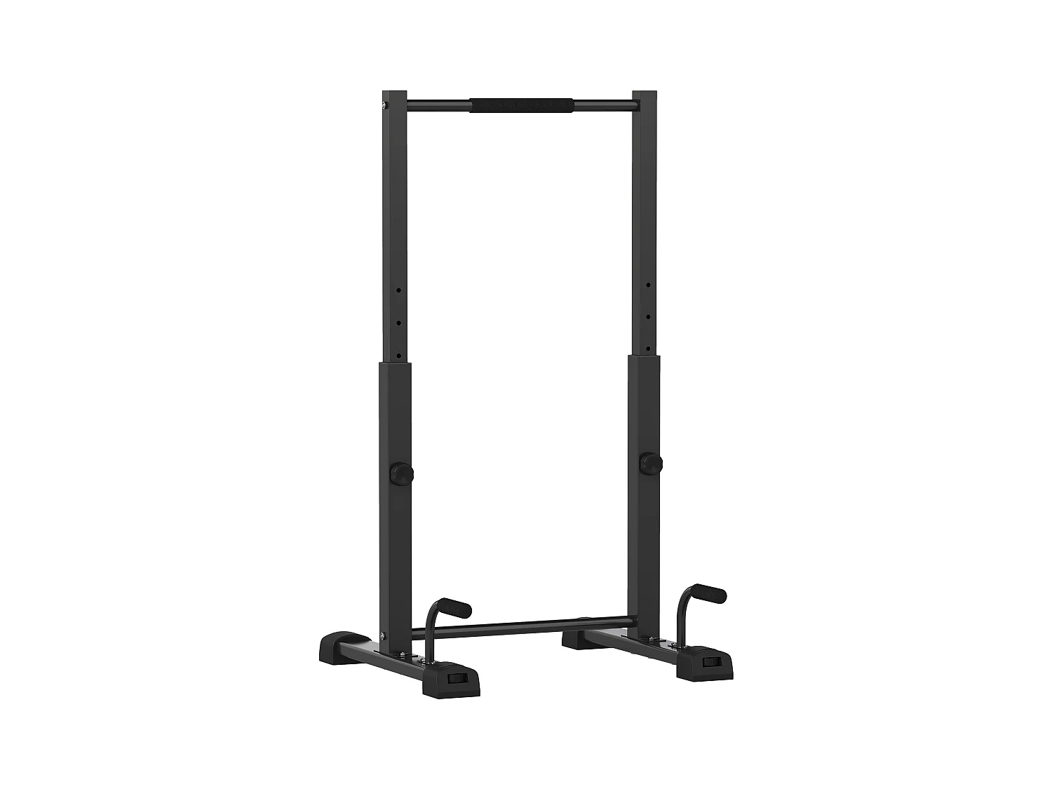 Station de dips réglable, en métal, jusqu'à 540 kg, pour entraînement à domicile, noir (65x63x93-117 cm)