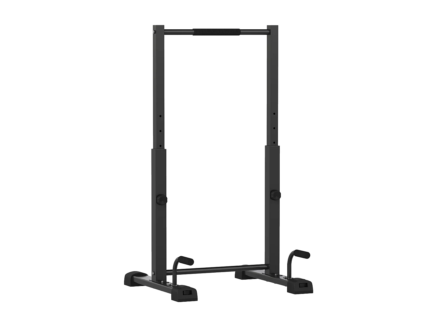 Station de dips réglable, en métal, jusqu'à 540 kg, pour entraînement à domicile, noir (65x63x93-117 cm)