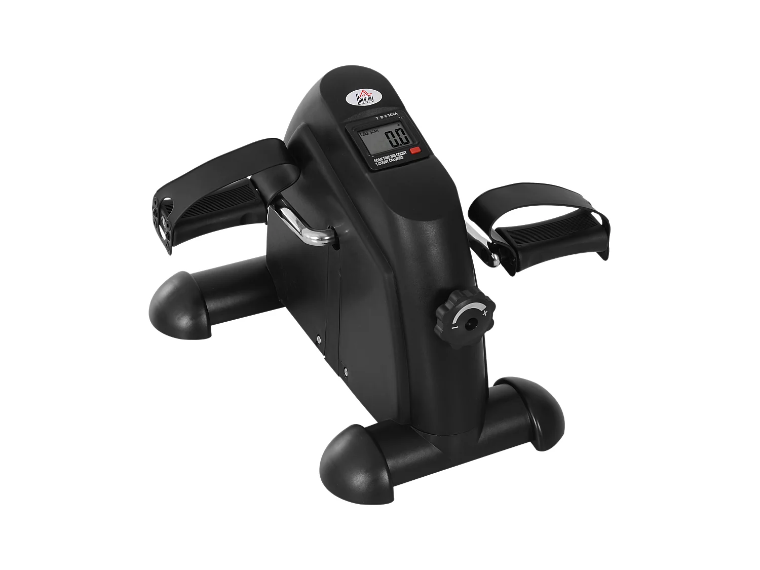 Vélo d'exercice mini compact avec écran LCD, fonte, noir (35x40x31cm)