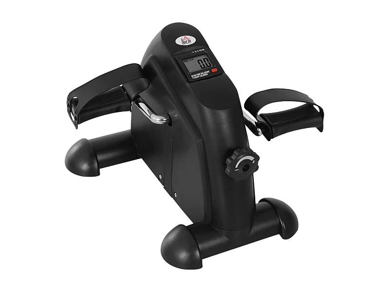 Vélo d'exercice mini compact avec écran LCD, fonte, noir (35x40x31cm)