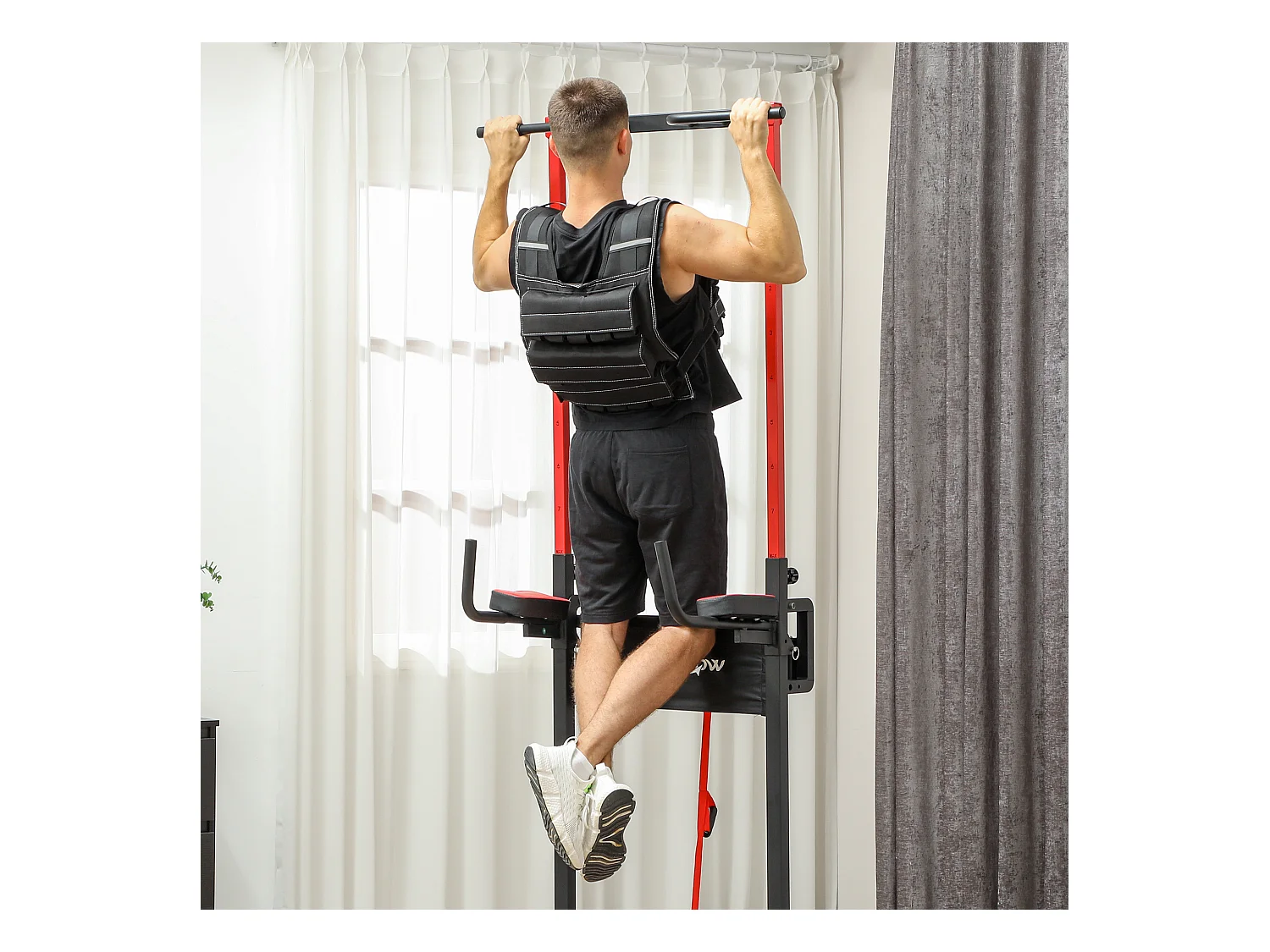 Gilet de poids ajustable 15 kg, avec bandes réfléchissantes, pour fitness, course et haltérophilie, polyester, noir (50x40x0.1 cm)