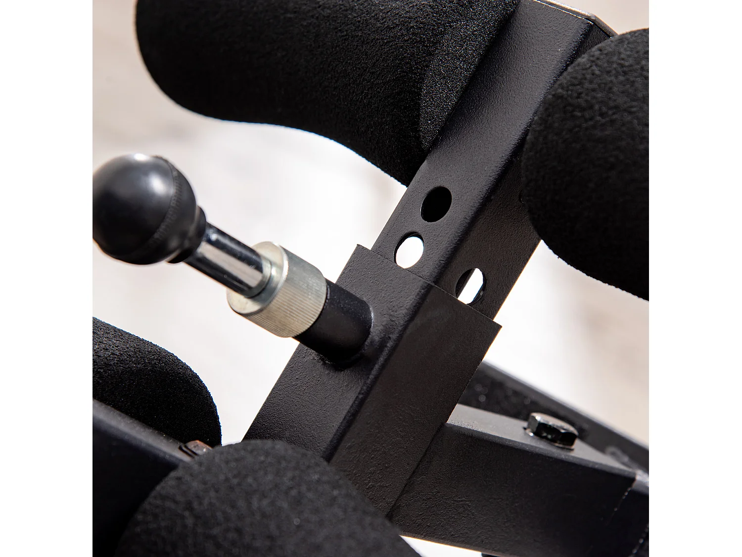 Opvouwbare inversiebank, zwaartekrachttrainer met wielen en verstelbare rugleuning, metaal en ABS, zwart en blauw (132x71x145cm)