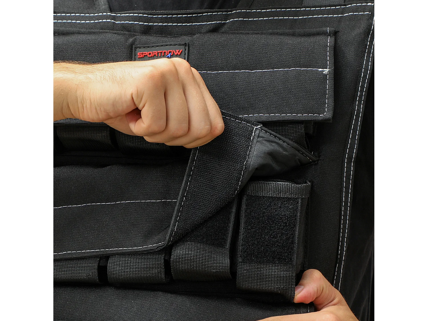 Gilet de Poids Réglable 20 kg, avec bandes réfléchissantes, pour musculation, course et fitness, tissu Oxford, noir (50x40x0.1 cm)