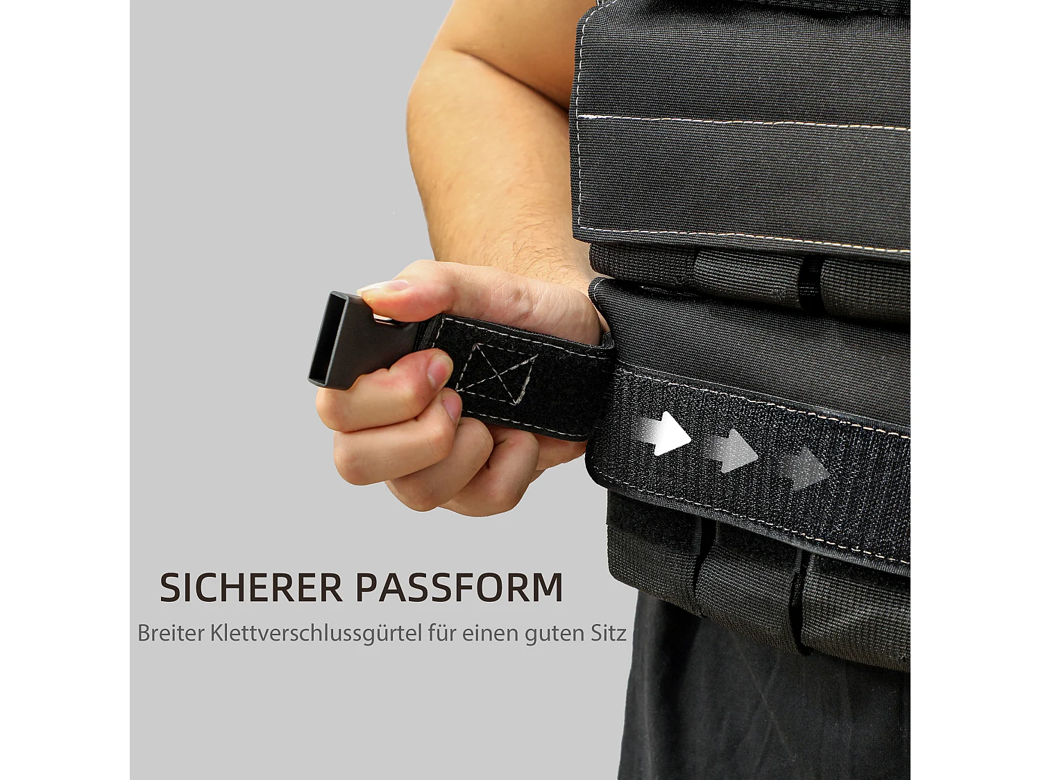 Gilet de Poids Réglable 20 kg, avec bandes réfléchissantes, pour musculation, course et fitness, tissu Oxford, noir (50x40x0.1 cm)