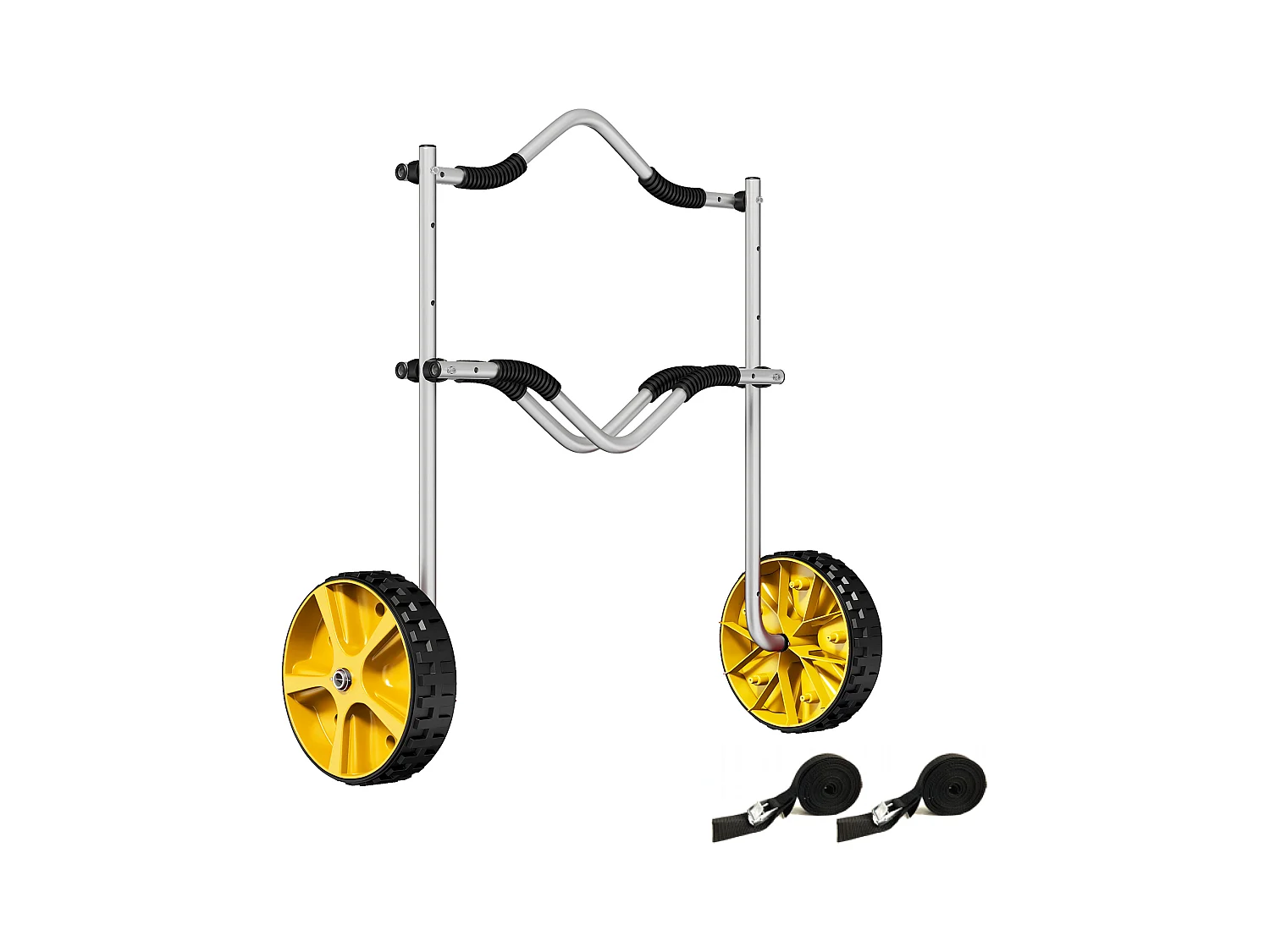 Carrito ajustable para kayak, canoa y paddleboard, aluminio, amarillo (82 x 25,4 x 77,5 cm)