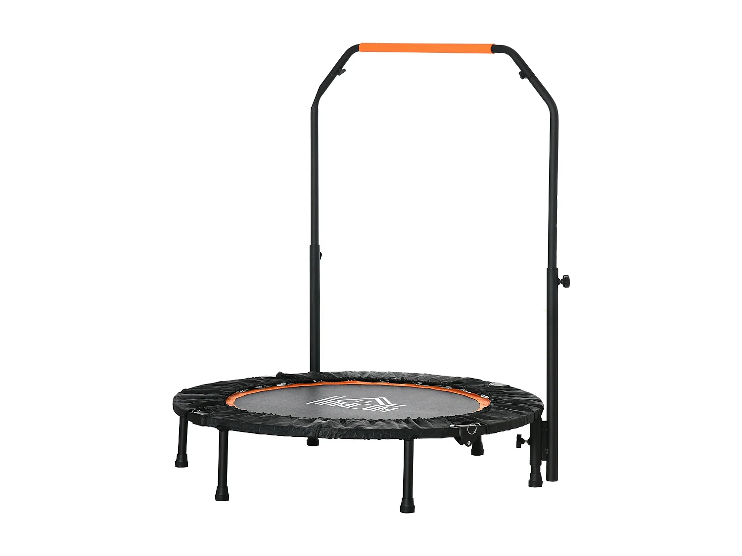 Trampoline de fitness pliable avec poignée réglable, acier, noir (102x102x123 cm)