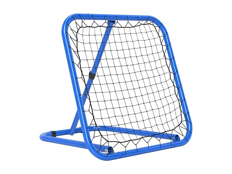 Verstelbare voetbal rebounder, 63 x 63 cm, metaal, blauw (78x84x65-78 cm)