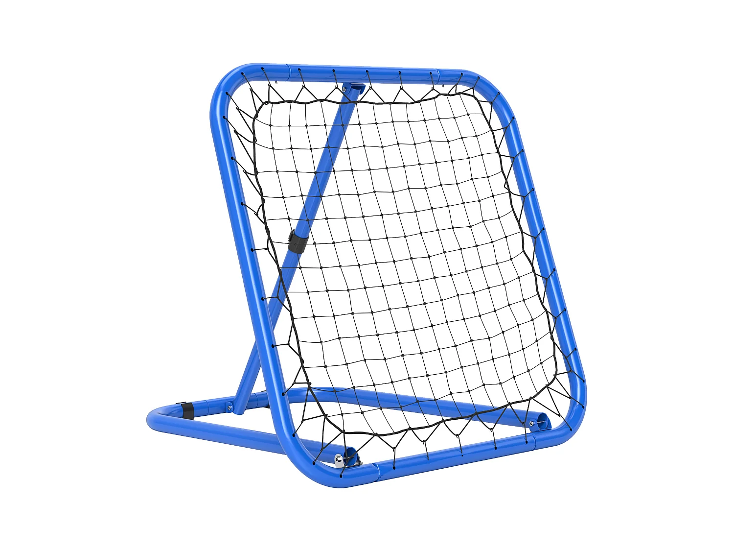 Rete da rimbalzo regolabile per calcio, 63 x 63 cm, metallo, blu (78 x 84 x 65-78 cm)