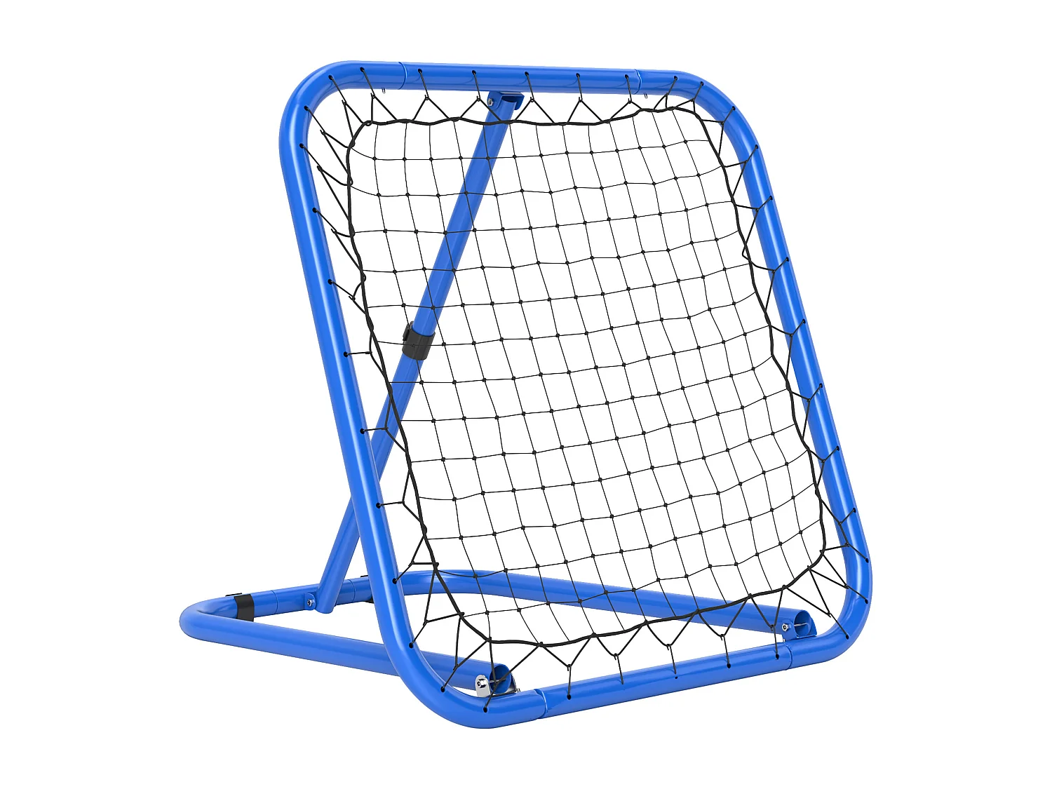 Rebondisseur football ajustable, 63 x 63 cm, métal, bleu (78x84x65-78 cm)