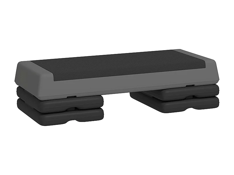 In hoogte verstelbare aerobic step, antislip, kunststof, grijs (77x36x20,5cm)