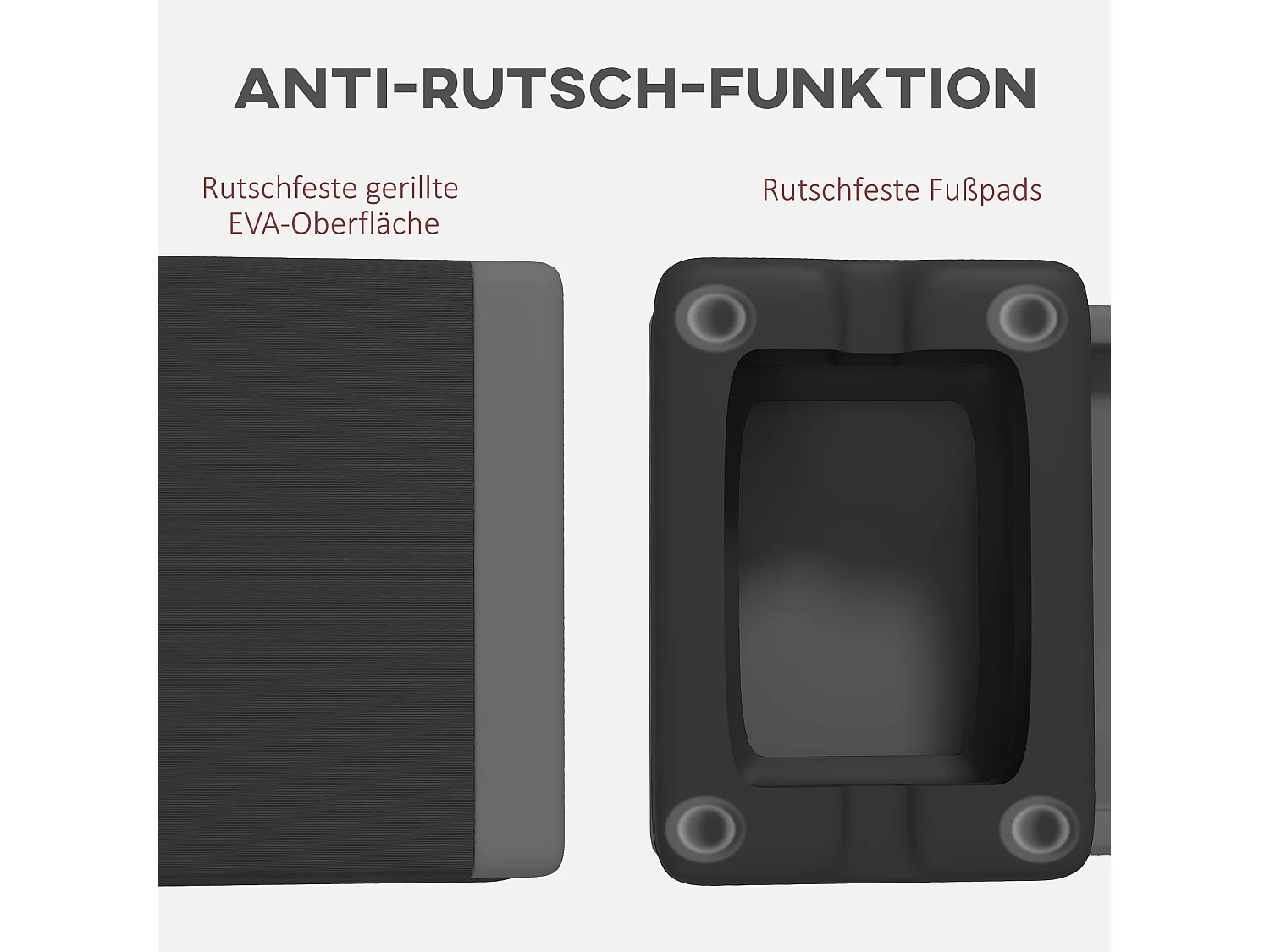 Step aérobic réglable en hauteur, antidérapant, plastique, gris (77x36x20.5cm)