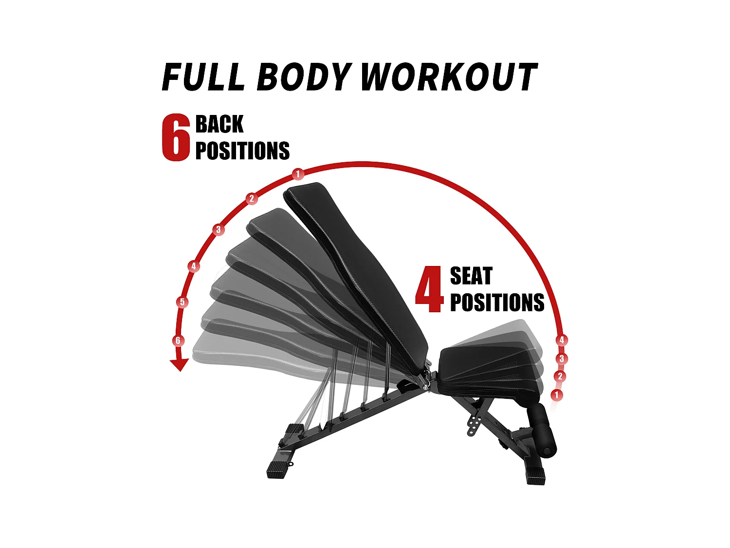 Banc de musculation pliable pour entraînement complet, réglable en inclinaison, acier, noir (82x24.5x34.5 cm)