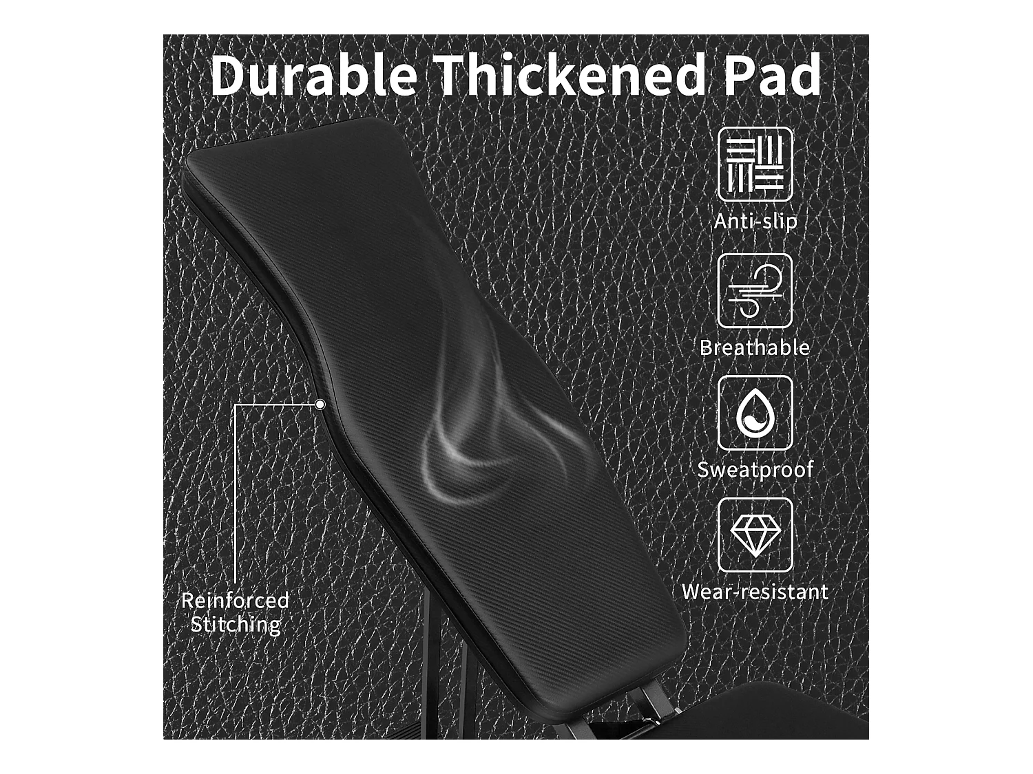 Banc de musculation pliable pour entraînement complet, réglable en inclinaison, acier, noir (82x24.5x34.5 cm)